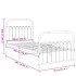 Estructura cama sin colchón con estribo metal negro 90x200