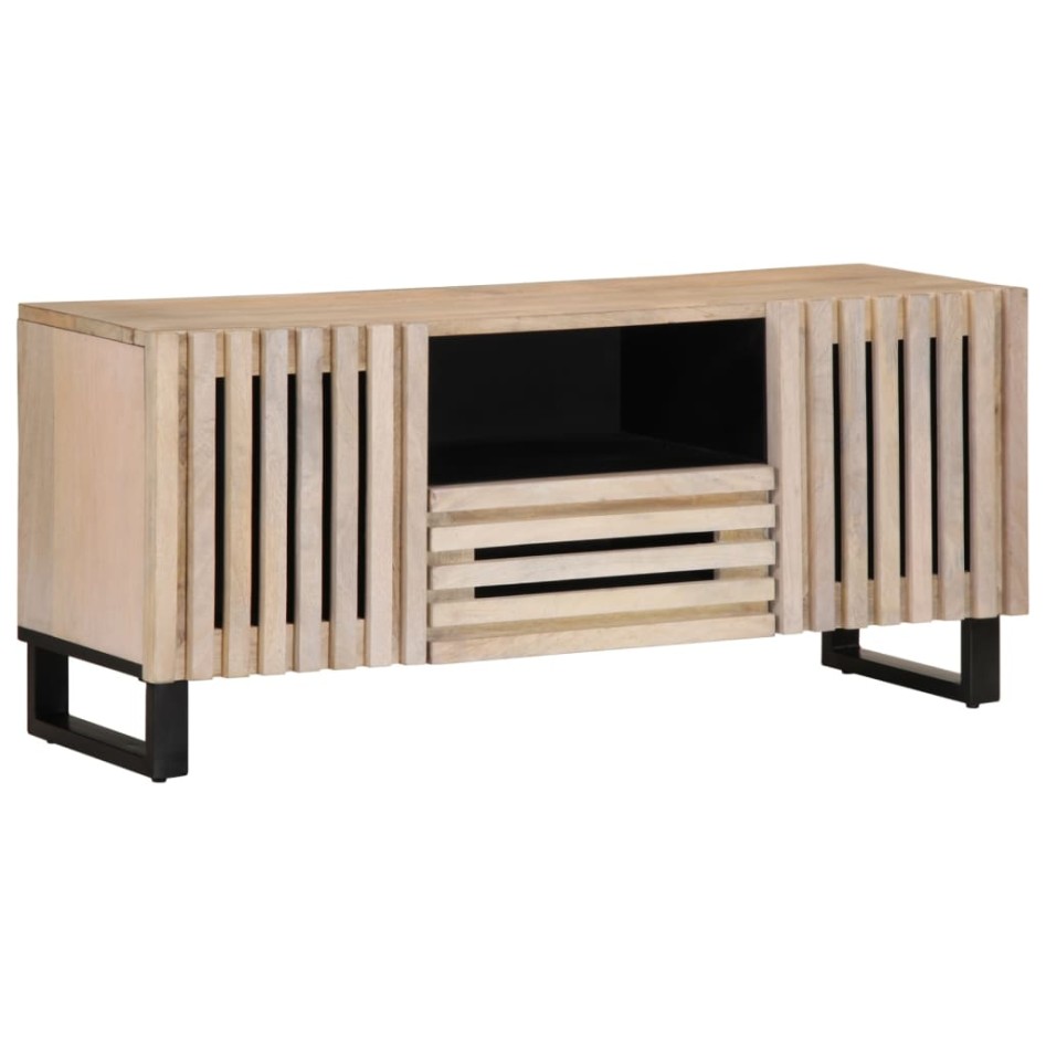 Mueble de TV madera maciza de mango 100x34x46