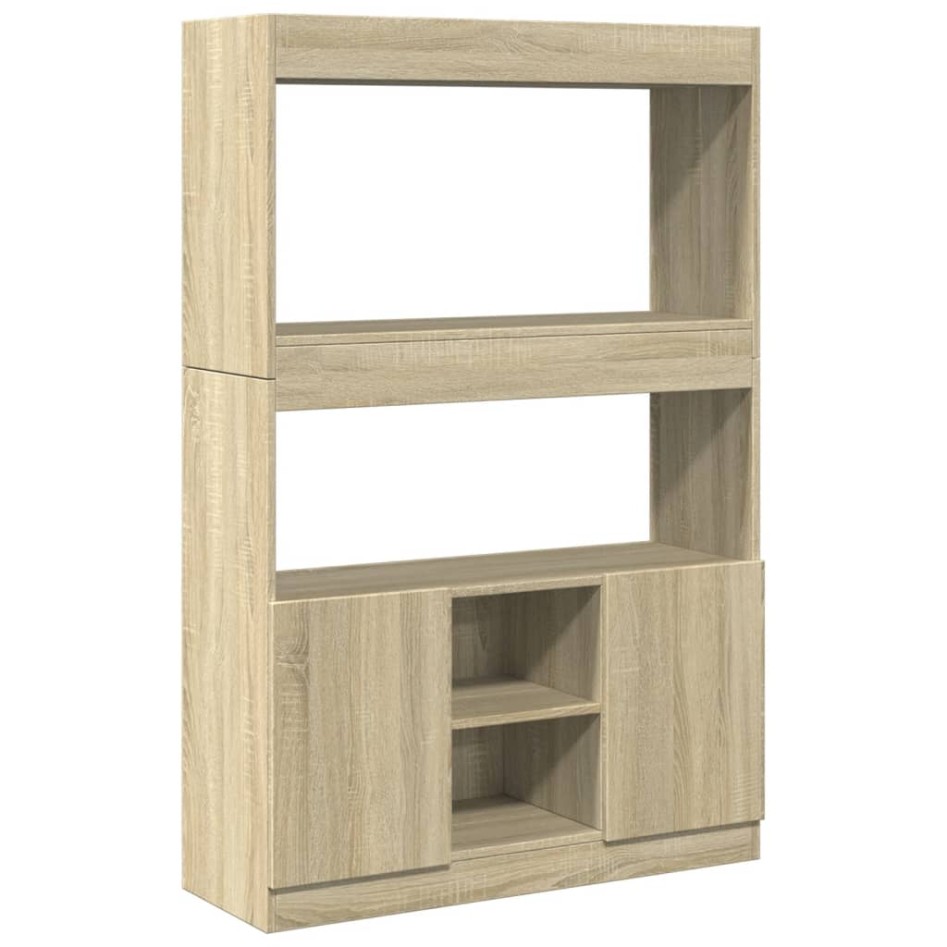 Aparador alto madera de ingeniería roble Sonoma 92x33x140