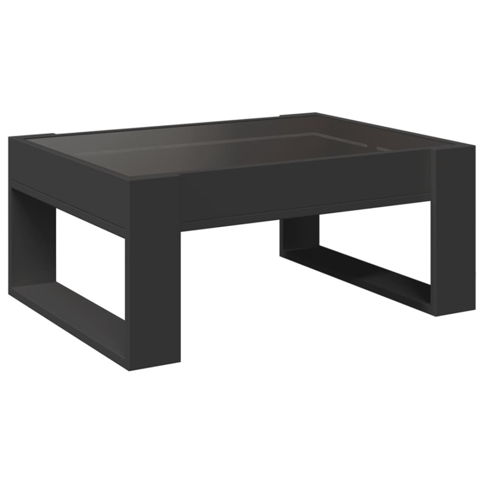 Mesa de centro con Infinity LED negro 70x53x30