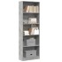 Estantería de madera de ingeniería gris hormigón 60x24x176