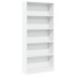 Estantería de madera de ingeniería blanca 80x24x176