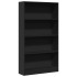 Estantería de madera de ingeniería negra 80x24x143