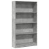 Estantería de madera de ingeniería gris hormigón 80x24x143