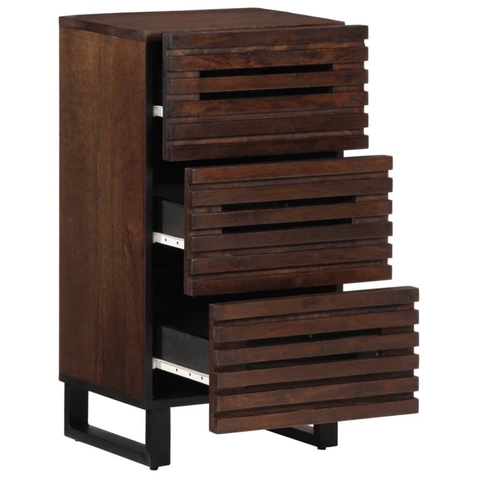 Aparador de madera maciza de mango marrón 40x34x75