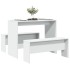 Set mesa y banco de comedor 3 pzas madera de ingeniería