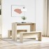 Mesa y bancos de comedor 3 pzas madera ingeniería roble