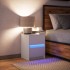 Mesita de noche con luces LED madera de ingeniería