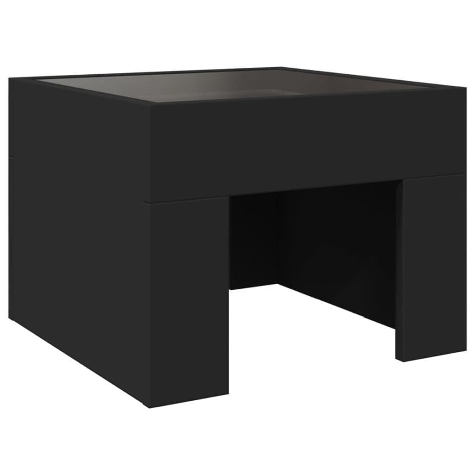 Mesa de centro con Infinity LED negro 40x40x30
