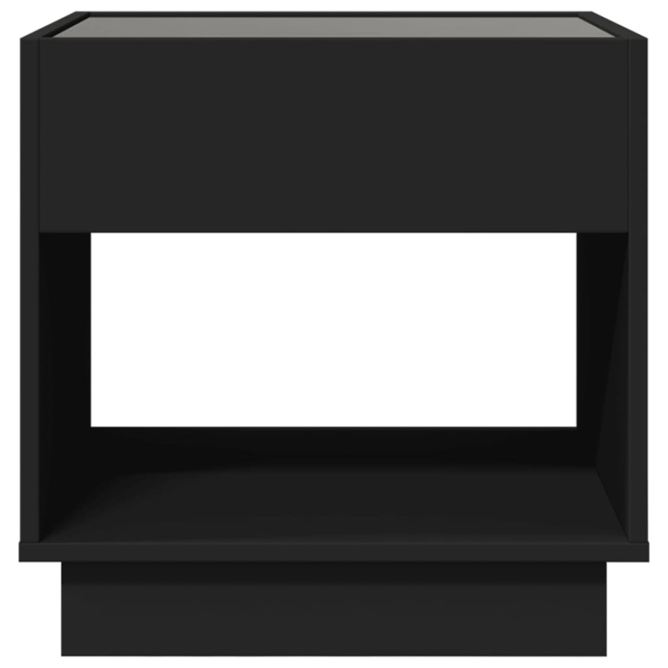 Mesa de centro con Infinity LED negro 50x50x50