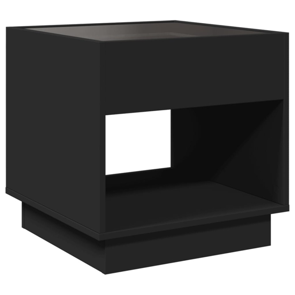 Mesa de centro con Infinity LED negro 50x50x50