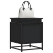 Caja almacenaje con tapa madera ingeniería negro 40x40x51,5 cm