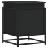 Caja almacenaje con tapa madera ingeniería negro 40x40x51,5