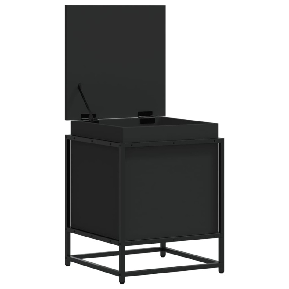 Caja almacenaje con tapa madera ingeniería negro 40x40x51,5