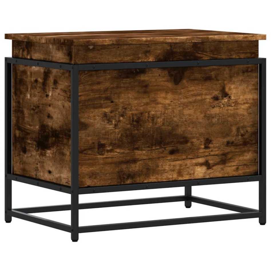 Caja de almacenaje con tapa madera roble ahumado 60x40x51,5