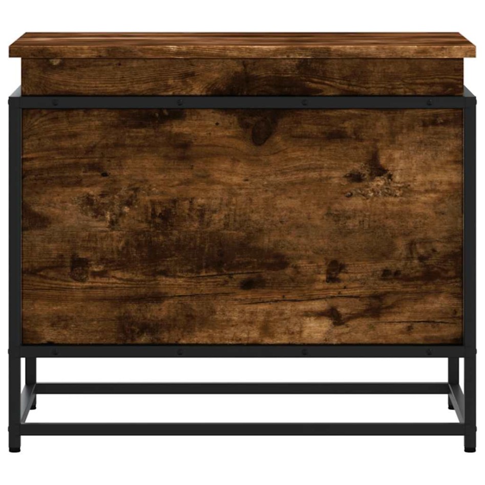 Caja de almacenaje con tapa madera roble ahumado 60x40x51,5