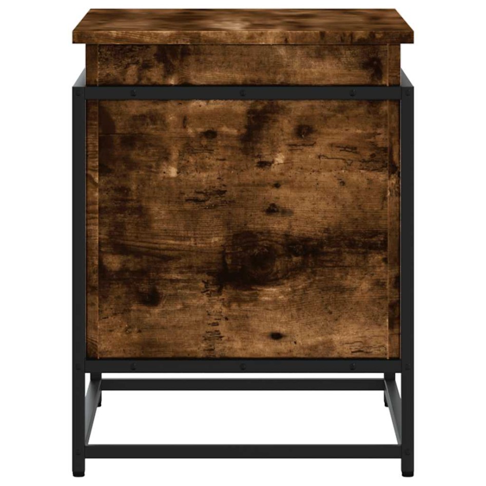 Caja de almacenaje con tapa madera roble ahumado 60x40x51,5