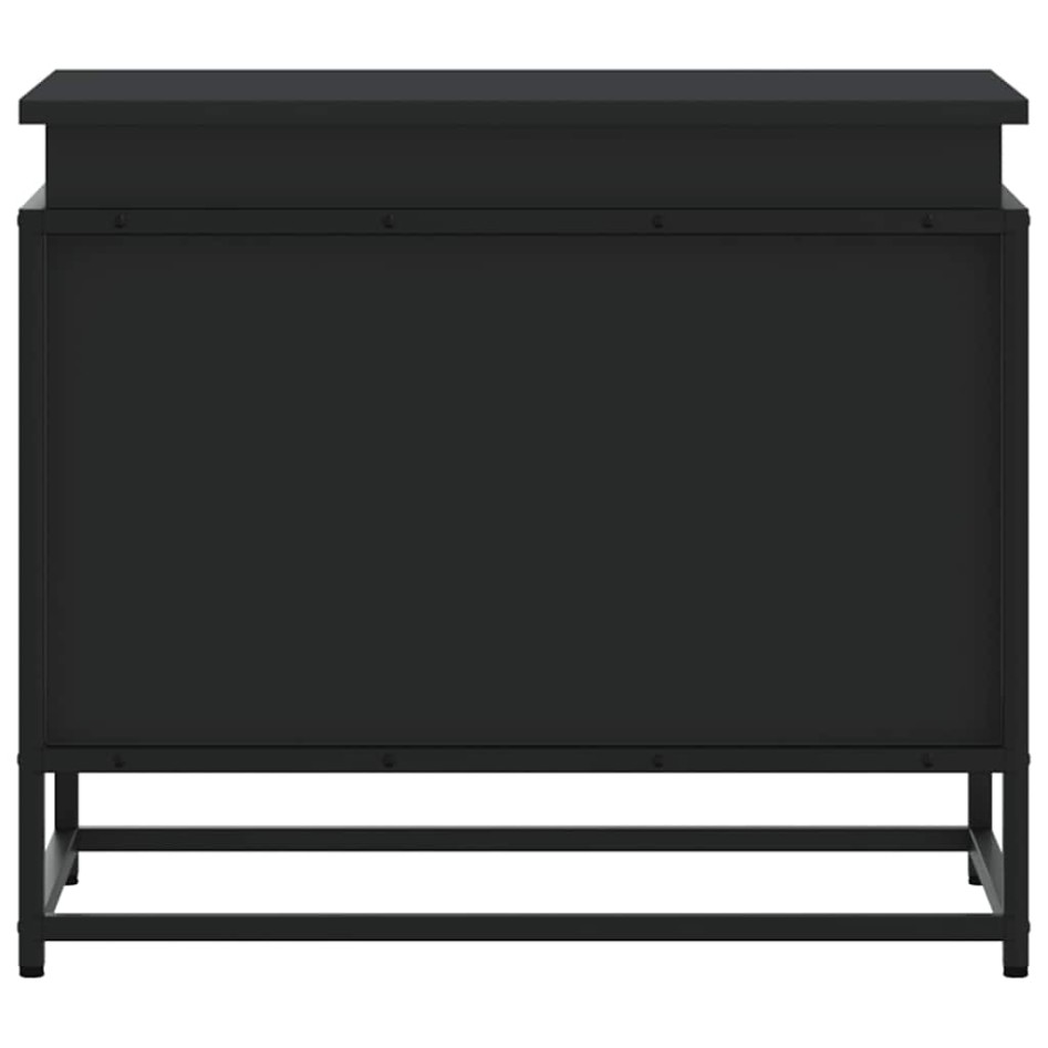 Caja almacenaje con tapa madera ingeniería negro 60x40x51,5