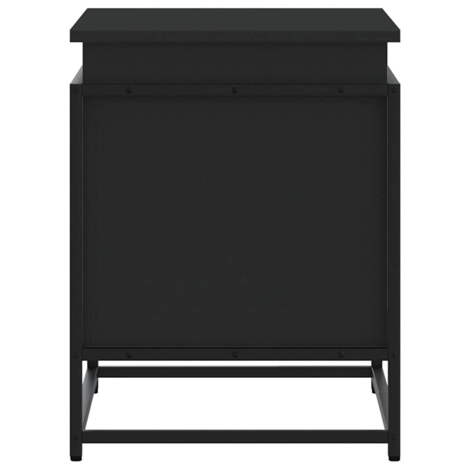 Caja almacenaje con tapa madera ingeniería negro 60x40x51,5