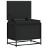 Caja almacenaje con tapa madera ingeniería negro 60x40x51,5