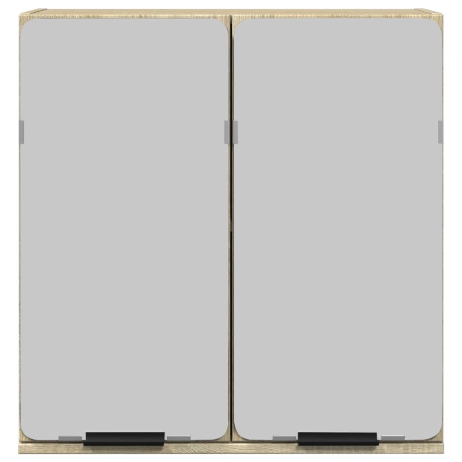 Mueble espejo de baño madera roble Sonoma 64,5x20x66,5