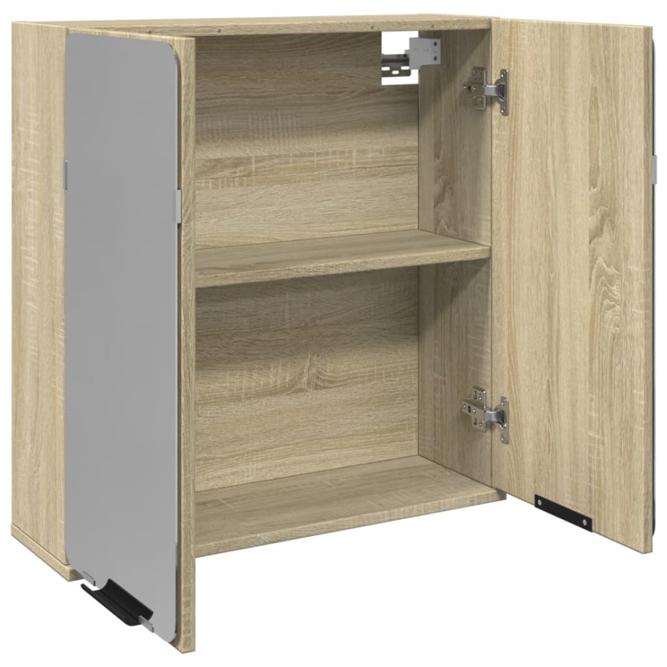 Mueble espejo de baño madera roble Sonoma 64,5x20x66,5