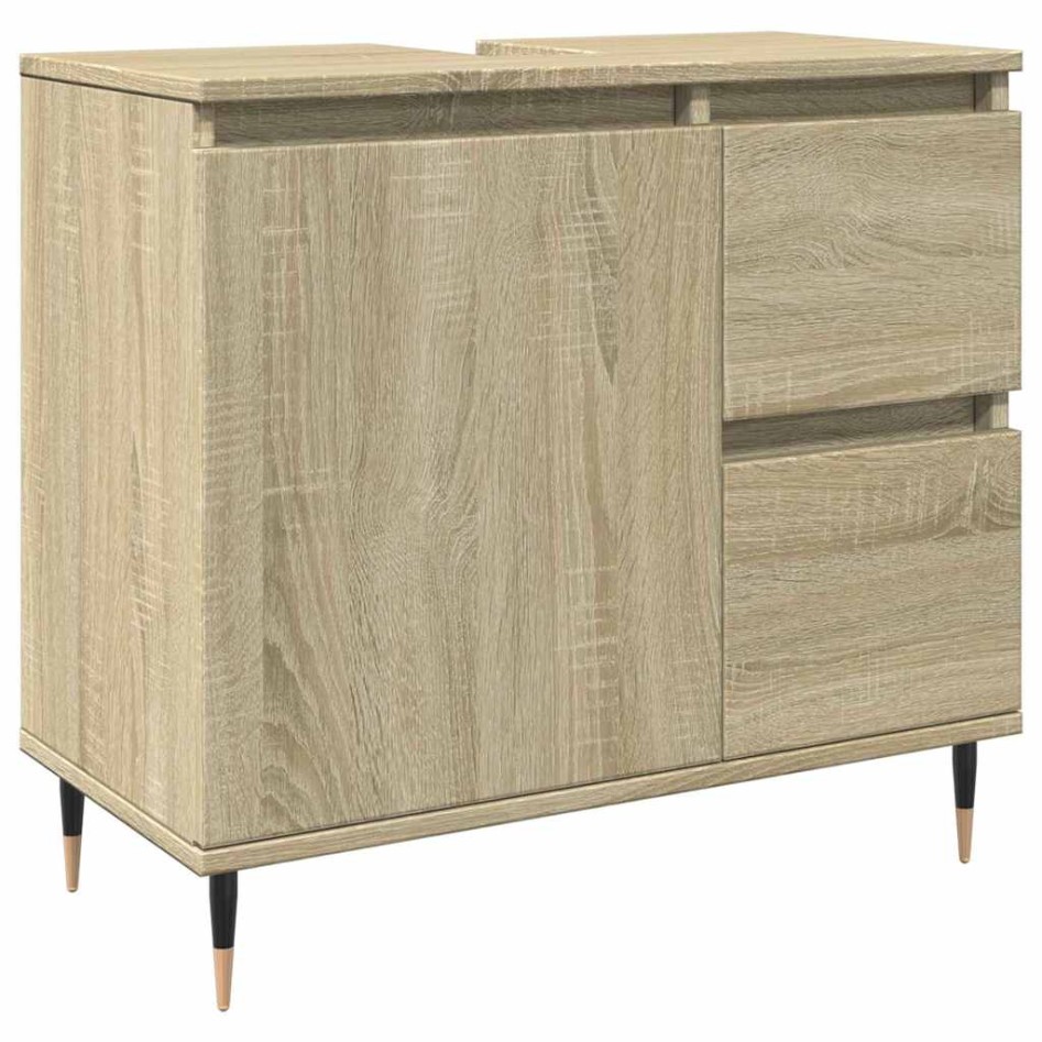 Armario de lavabo de baño madera roble Sonoma 65x33x60