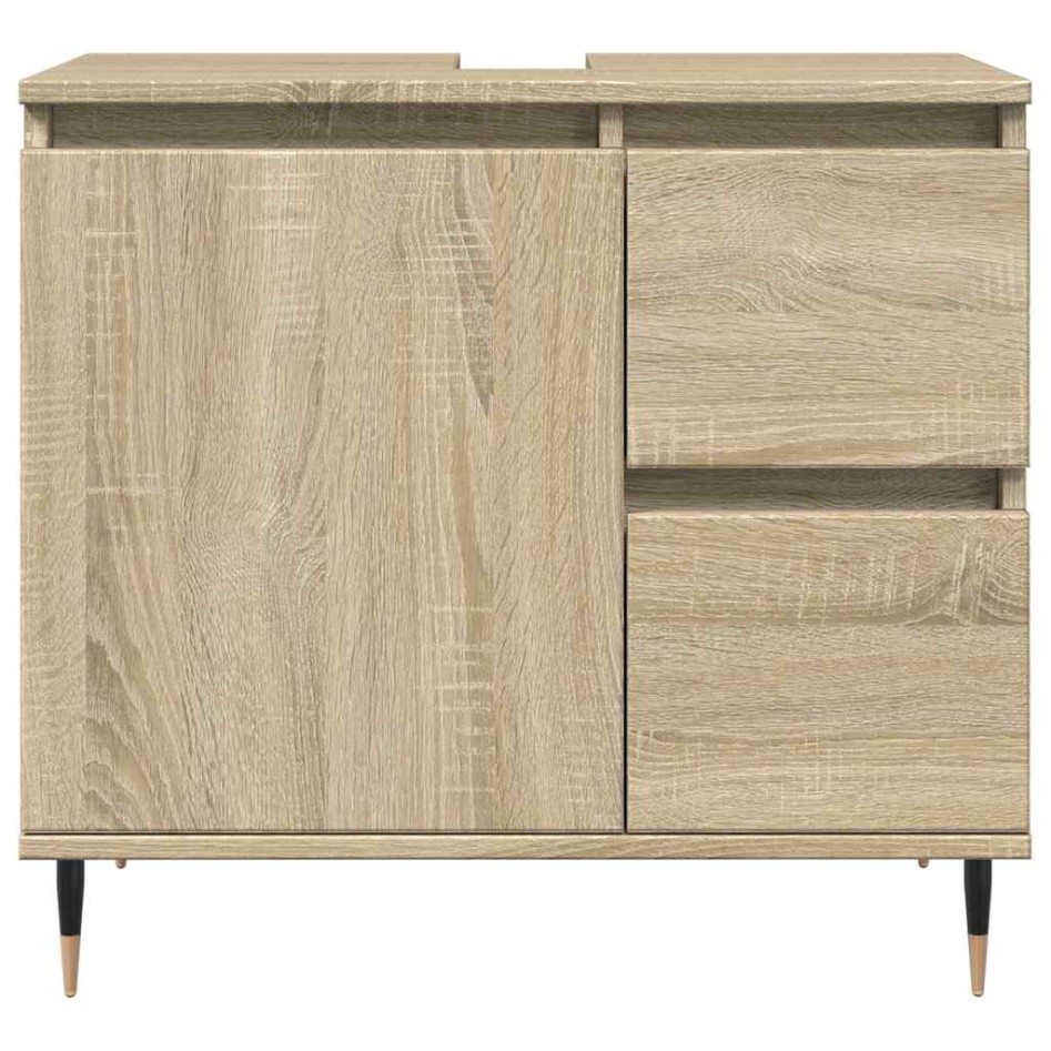 Armario de lavabo de baño madera roble Sonoma 65x33x60
