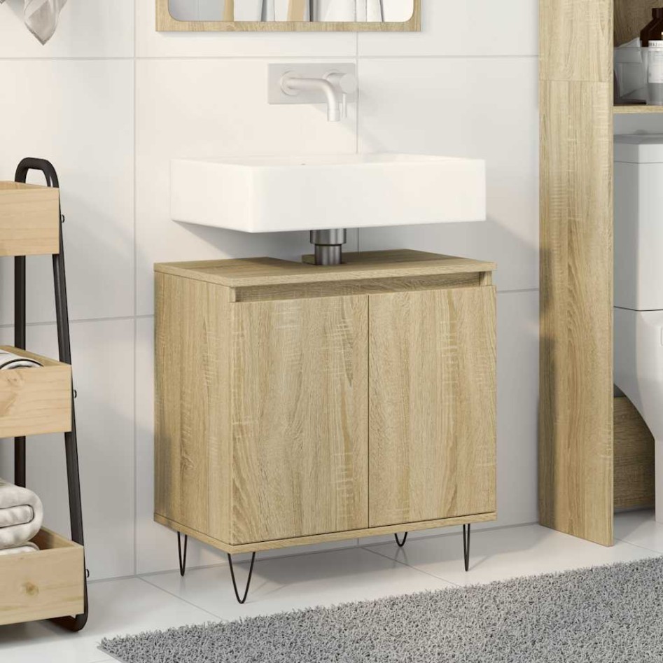 Armario de baño madera de ingeniería roble Sonoma 58x33x60