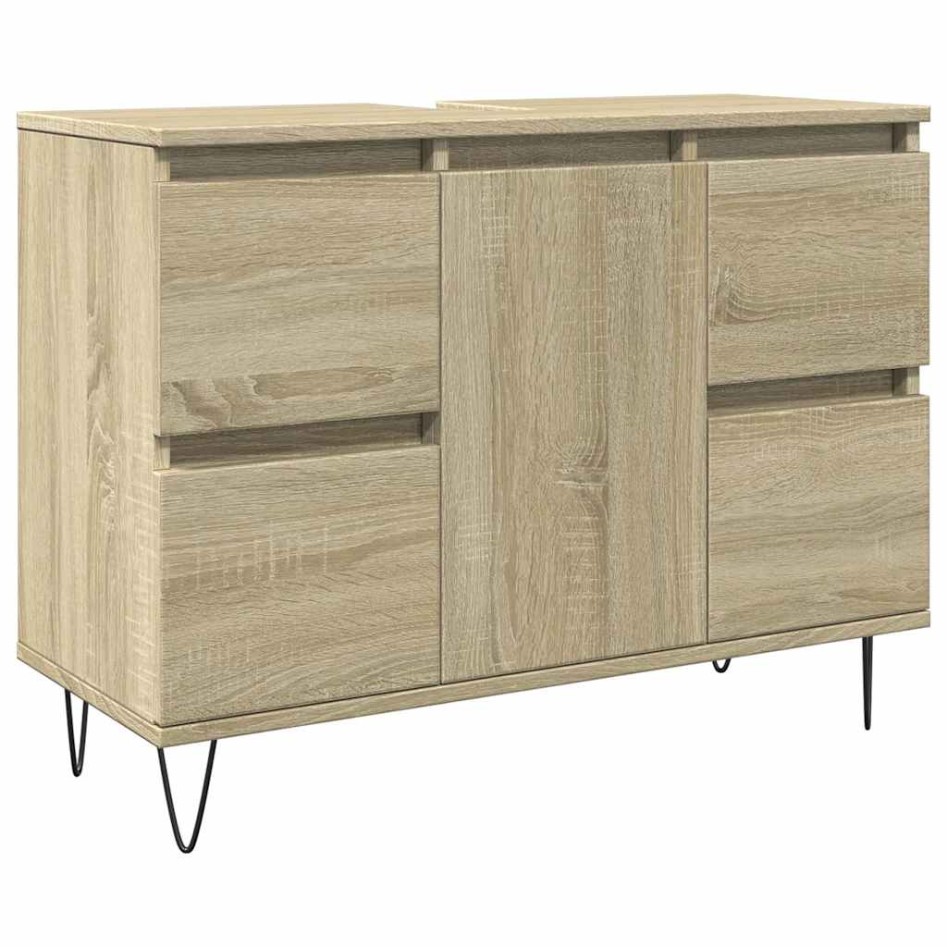 Mueble de baño madera de ingeniería roble Sonoma 80x33x60