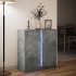 Aparador con LED madera ingeniería gris hormigón 77x34x85
