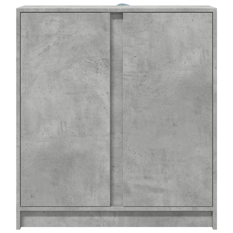 Aparador con LED madera ingeniería gris hormigón 77x34x85