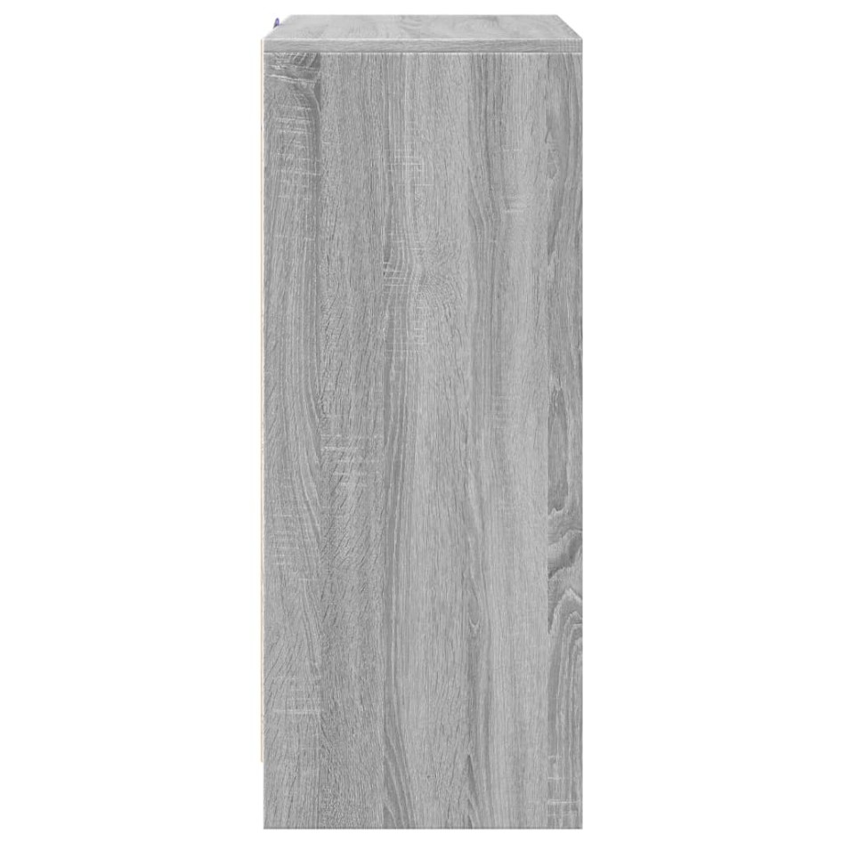 Aparador con LED madera de ingeniería gris Sonoma 77x34x85