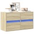 Mueble de TV de pared con luces LED roble Sonoma 80x31x45