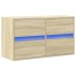 Mueble de TV de pared con luces LED roble Sonoma 80x31x45
