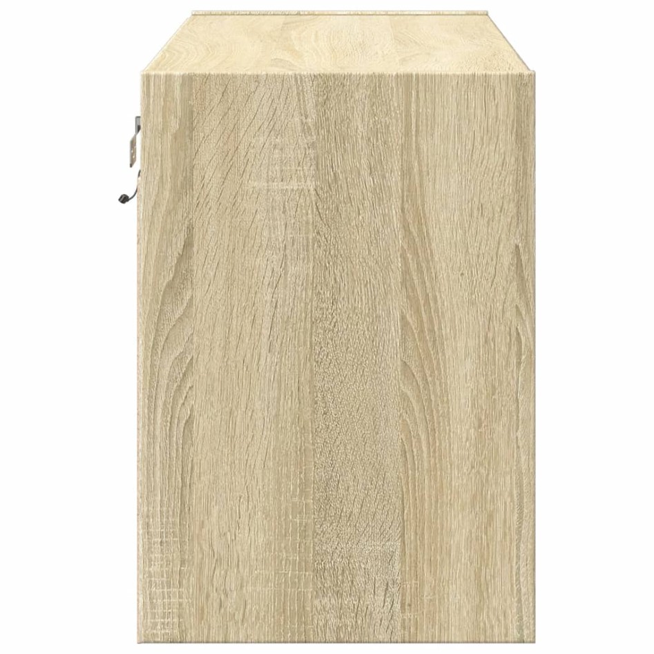 Mueble de TV de pared con luces LED roble Sonoma 80x31x45
