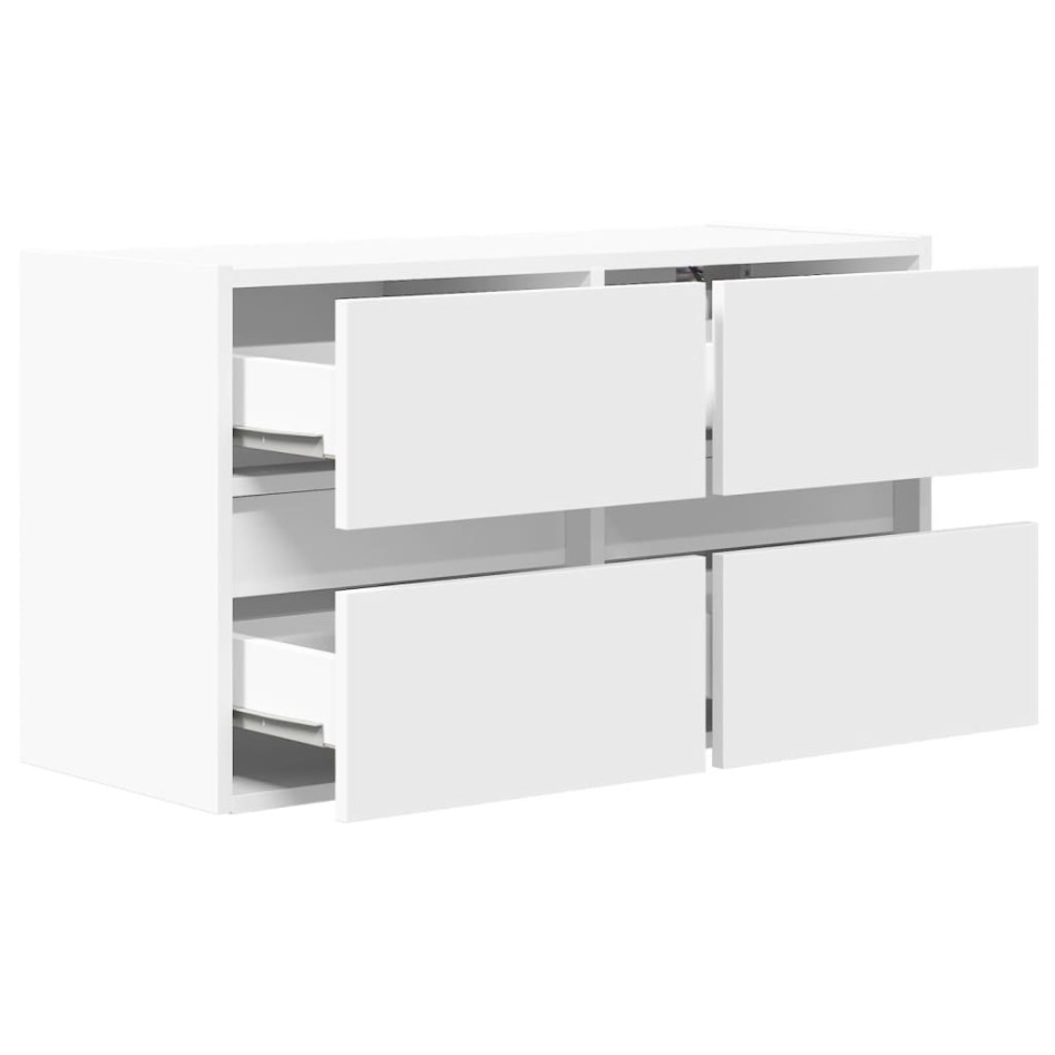 Mueble de TV de pared con luces LED blanco 80x31x45