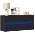 Mueble de TV de pared con luces LED negro 100x31x45