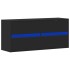 Mueble de TV de pared con luces LED negro 100x31x45