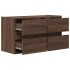 Mueble de TV de pared con luces LED marrón roble 80x31x45