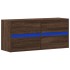 Mueble de TV de pared con luces LED marrón roble 100x31x45