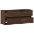 Mueble de TV de pared con luces LED marrón roble 100x31x45