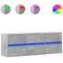 Mueble de TV de pared con luces LED gris hormigón 130x31x45