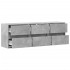 Mueble de TV de pared con luces LED gris hormigón 130x31x45