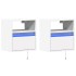 Muebles de TV de pared con luces LED 2 uds blanco 41x31x45