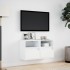 Muebles de TV de pared con luces LED 2 uds blanco 41x31x45