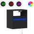 Muebles de TV de pared con luces LED 2 uds negro 41x31x45