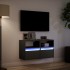 Muebles de TV de pared con luces LED 2 uds negro 41x31x45