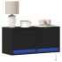 Mueble de TV de pared con luces LED negro 80x31x35