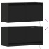 Mueble de TV de pared con luces LED negro 80x31x35